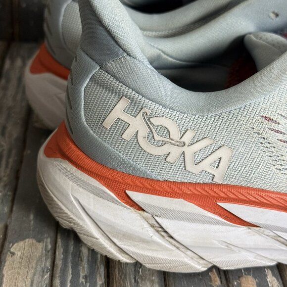 Hoka One One Womens Clifton 8 Blue Gray Running Shoes Sneakers Sz 9 D Wide - Picture 3 of 10